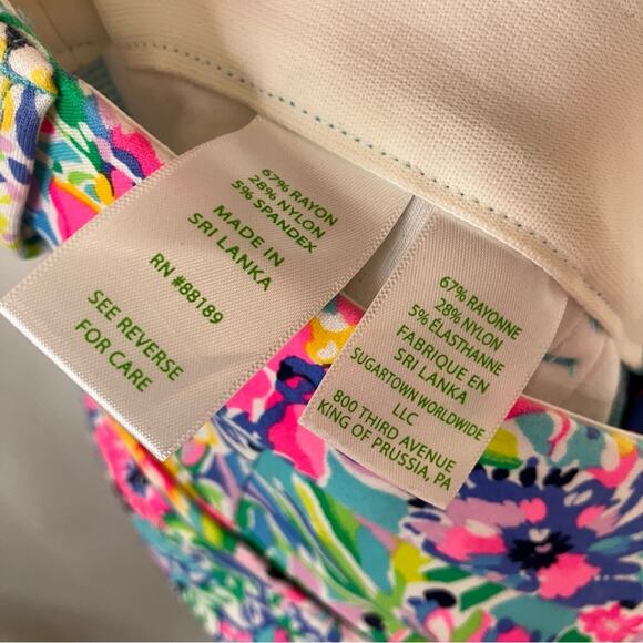 Lilly Pulitzer | Bright Colorful Floral Print Pants Stretchy Rayon Blend 6 - Picture 8 of 9